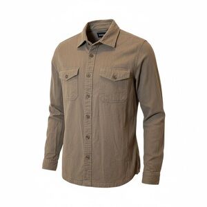 Bonobos Stretch Twill Shirt Jacket / Overshirt – Men’s Medium – Taupe Brown